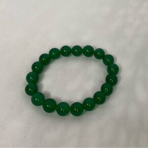 10mm Green Jade Crystal Bead Stretch Bracelet